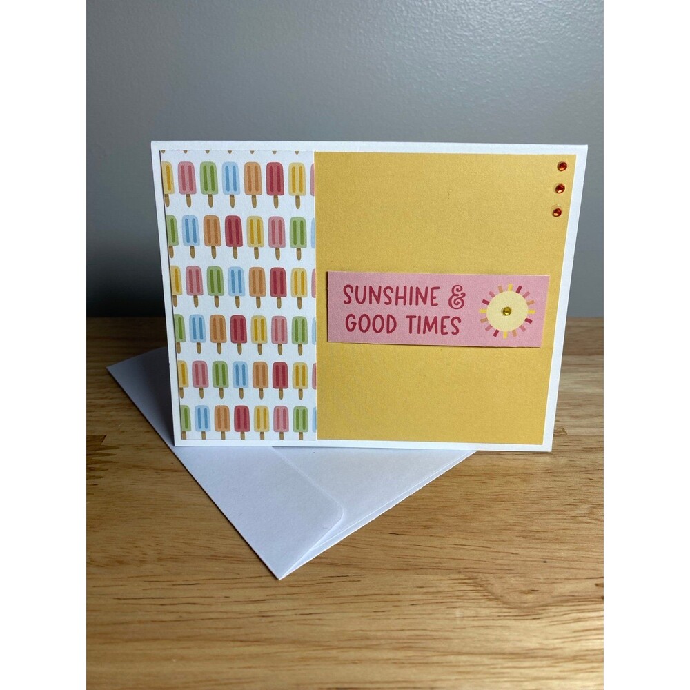 Handmade Summer Blank Greeting Card A2 & Envelope